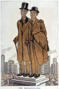 Les Rockefellers, starší a mladší, americký cresus - Ilustrace Adrien Barrere (1877-1931) ve „“Fantasio““ z 1.3.1930 od Adrien Barrere