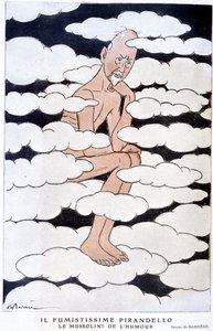 Portrét Luigiho Pirandella (1867 - 1936), italského dramatika - Ilustrace Adrien Barrere (1877-1931) ve „“Fantasio““ z 1.8.1925