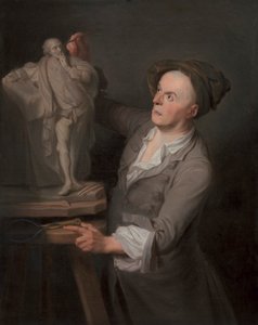 Louis-Francois Roubiliac modeluje svůj pomník Shakespearovi od Adrien Carpentiers