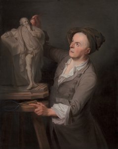 Louis-Francois Roubiliac modelující jeho pomník Shakespearovi, mezi 1760 a 1761. od Adrien Carpentiers