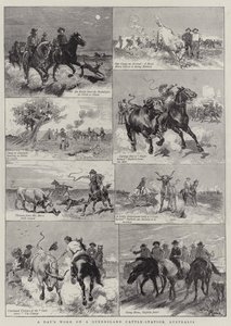 Denní práce na Queensland Cattle-Station, Austrálie od Adrien Emmanuel Marie