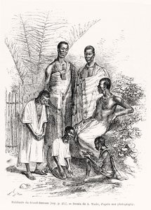 Obyvatelé Grand-Bassamu, ilustrace z Le Tour du Monde, 1868 od Adrien Emmanuel Marie