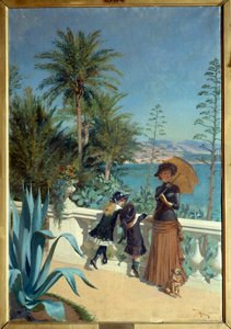 Terasa v Monte Carlu. Obraz Adriena Marie (1848-1891) od Adrien Emmanuel Marie