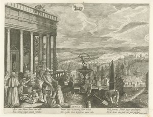 duben Aprilis (název na objektu) Dvanáct měsíců (název série) od Egidius  Sadeler (II)