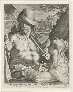 Kristus se zjevuje jako zahradník Marii Magdaleně (Noli mi tangere) od Egidius  Sadeler (II)