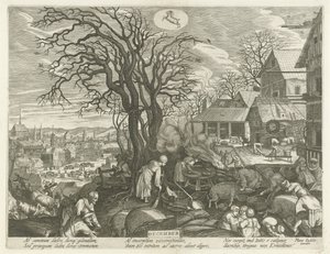 prosinec (název na objektu) Dvanáct měsíců (název série) od Egidius  Sadeler (II)