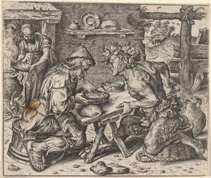 Pohádka o rolníkovi a satyrovi od Egidius  Sadeler (II)
