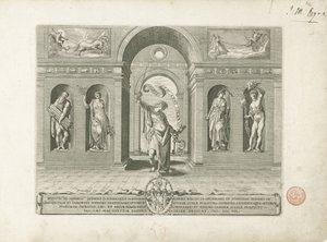 Janus a čtyři roční období Titulní obrázek seriálu o dvanácti měsících Dvanáct měsíců (název série) od Egidius  Sadeler (II)