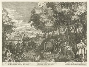 září (název na objektu) Dvanáct měsíců (název série) od Egidius  Sadeler (II)