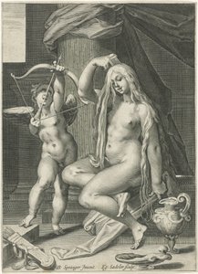 Venuše si češe vlasy od Egidius  Sadeler (II)