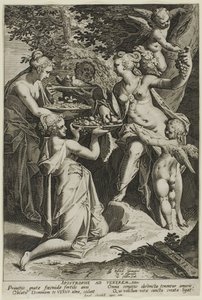 Venuše přijímá dárky od Aegidius Sadeler II