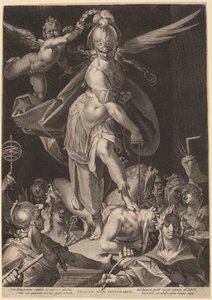 Moudrost dobývající nevědomost od Aegidius Sadeler II, after Bartholomaeus Spranger