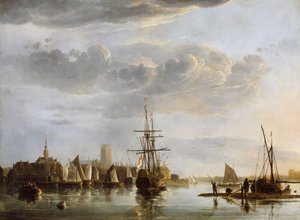Pohled na Dordrecht, kolem 1652-53 (olej na plátně) od Aelbert Cuyp