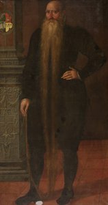 Portrét Pietera Dircksze, zvaného Dlouhý vous, člena rady Sirotčí komory v Edamu od Aert Pietersz. (attributed to)