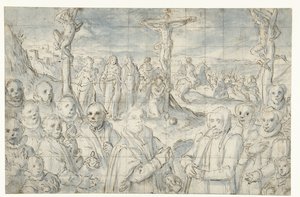 Ukřižování se zakladatelem a jeho rodinou od Aert Pietersz.