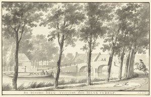 Hoornbrug mezi Haagem a Delftem od Aert Schouman