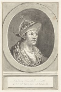 Portrét císaře Adolfa VII. z Nassau, v oválu, obrácený vpravo od Aert Schouman