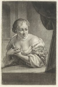 Žena před zrcadlem od Aert Schouman