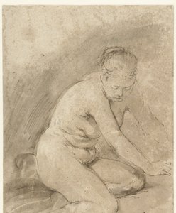 Klečící ženský akt s nataženýma rukama od Aert de Gelder (attributed to)