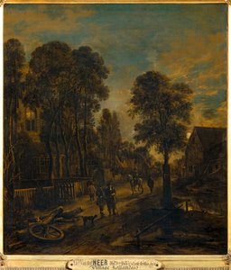 Vesnicí prochází silnice ... od Aert van der (after) Neer