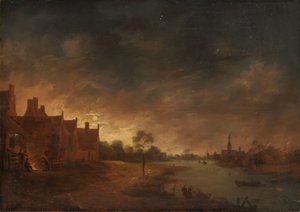 River View by Moonlight od Aert van der Neer (copy after)