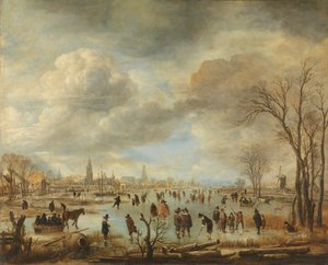 River View in Winter, c.1655-60 od Aert van der Neer