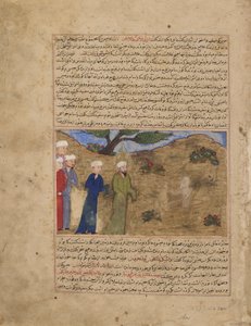 Folio z knihy Majma al-tawarikh (Sborník dějin) od Hafíze-i Abru; recto: (neprůhledný akvarel, tuš a zlatá barva na papíře). od Afghan School