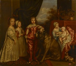 Pět nejstarších dětí Karla I. od after Anthony van Dyck