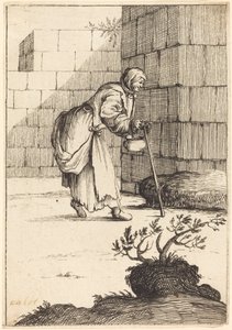Žebrácká žena od After Jacques Callot