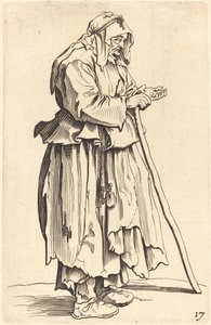 Žebrák přijímající charitu od After Jacques Callot