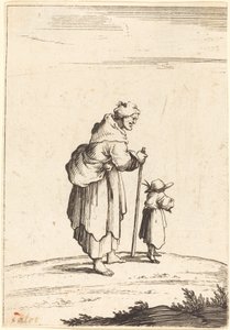 Žebrák a dítě od After Jacques Callot
