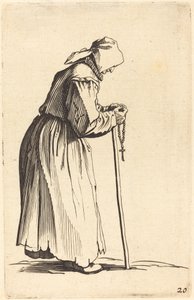 Žebrák s růžencem od After Jacques Callot