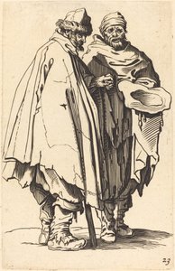 Slepý žebrák a společník od After Jacques Callot
