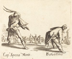 Kapitán Spessa Monti a Bagattino od After Jacques Callot
