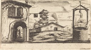 Krajina se studnou od After Jacques Callot