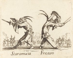Scaramucia a Fricasso od After Jacques Callot