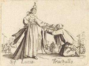 Známky. Lucia a Trastullus od After Jacques Callot