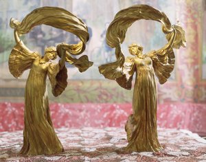 Tančící figury ze středu stolu, Sevres, 1900 (pozlacený bronz)