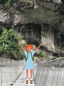 Chůze po mostě , 2023 (digitální umění na fotografii) od Agnes Girardon