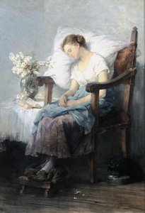 Spící (olej na plátně) od Agnes Grunenwald