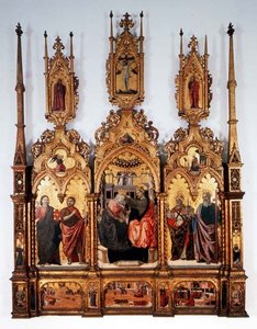 Korunovace Panny Marie, triptych od Agnolo and Bartolomeo degli Erri