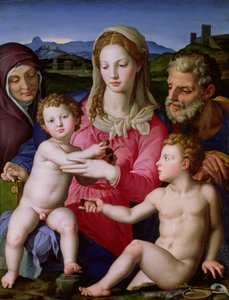 Svatá rodina se sv. Annou a dítětem sv. Janem Křtitelem, kolem roku 1550 od Agnolo Bronzino