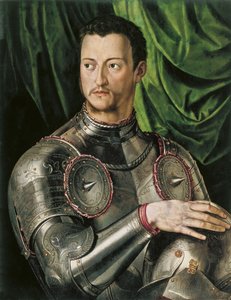 Portrét velkovévody toskánského Cosima I. de Medici 1519-1574 v brnění od Agnolo Bronzino