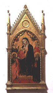 Madonna del Latte se svatými (tempera na panelu) od Agnolo Gaddi