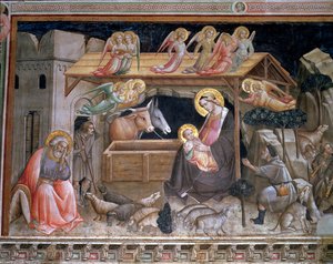 Narození Páně, detail ze života Panny Marie a posvátný pás, z Cappella dell Sacra Cintola