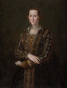Eleonora di Toledo (1522-1562), cca 1560 (olej na plátně, přeneseno z panelu) od Agnolo Bronzino