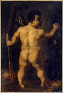 Nano Morgante. Portrét jednoho z nejslavnějších trpaslíků dvora Cosima I. de Medici (2. polovina 16. století). Obraz od Agnola Alloriho, detto il Bronzino (1503 - 1572) od Agnolo Bronzino