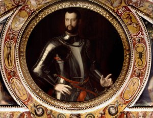 Portrét Jeana de Medici dit Jean des Bandes Noires (Giovanni Dalle Bande Nere) (1498-1526) od Bronzina (1503-1572) - Obraz zachovaný v Palazzo Vecchio, Florencie od Agnolo Bronzino