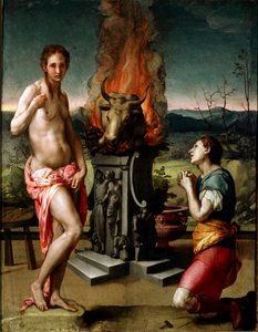 Pygmalion a Galatee (nebo Galathee) Obraz od Agnola di Cosimo di Mariano dit Il Bronzino (1502-1572) 1529-1530 ne. 81x63 cm Florencie, Galerie Uffizi (Musee des Uffizi) od Agnolo Bronzino