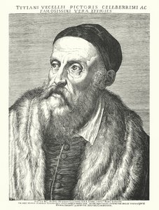 Tizian , italský renesanční umělec (rytina) od Agostino (after) Carracci